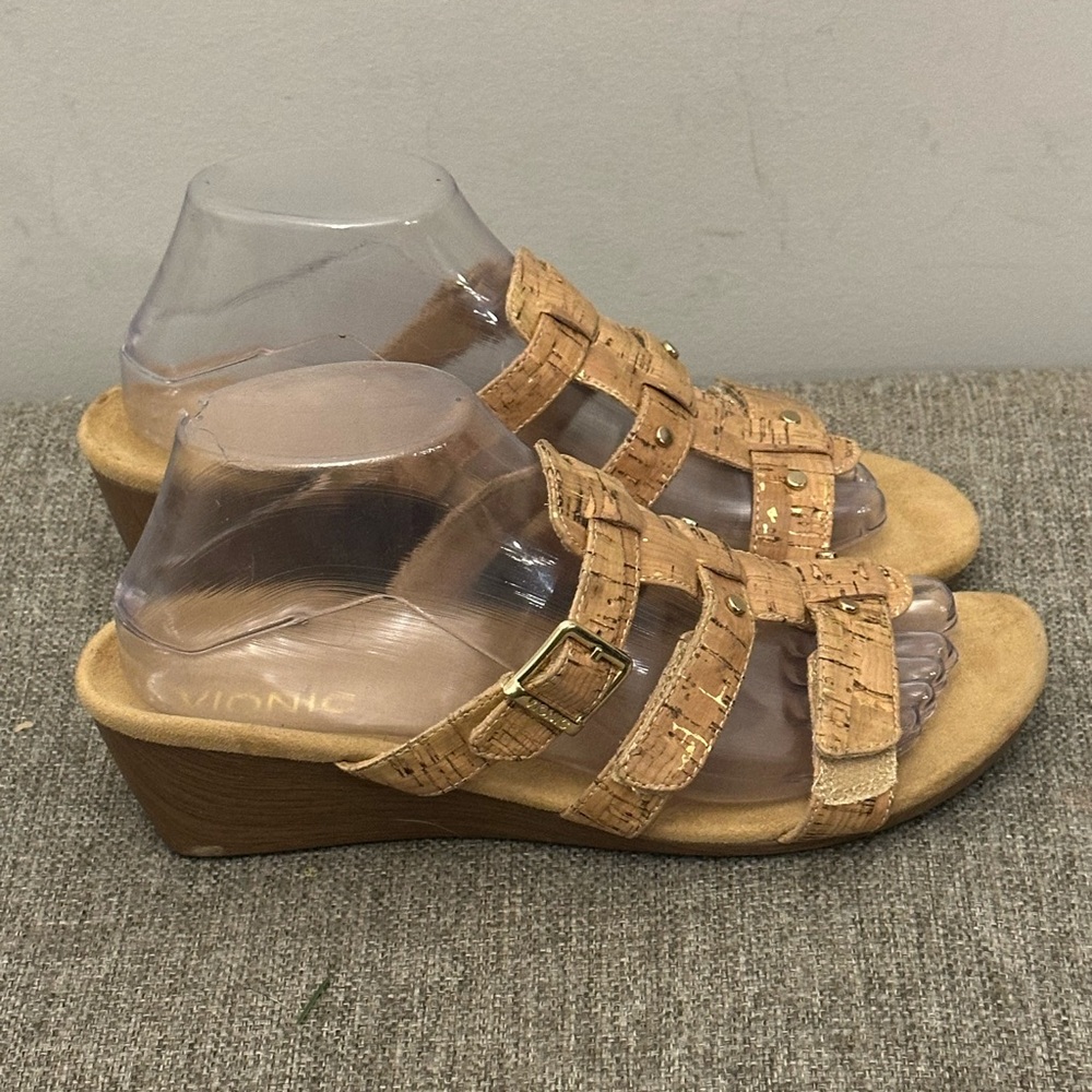 Vionic Park Radia cork wedge sandals Tan Size 8